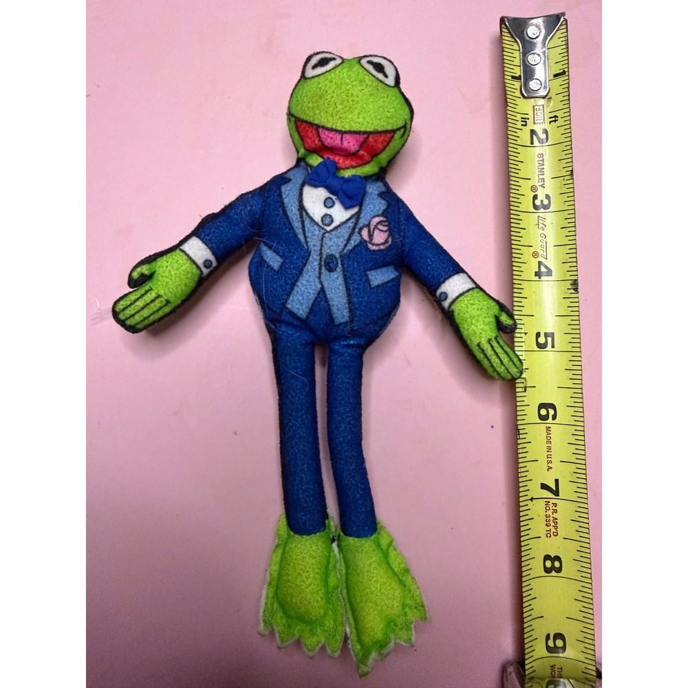 Vintage Kermit the Frog Plush Muppets Tuxedo Blue Suit Jim Henson Toy 8.5 Inch